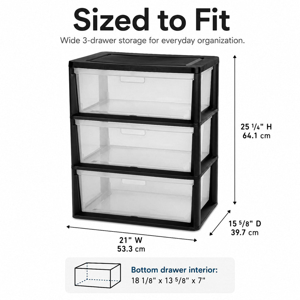 3 Drawer Plastic Storage Cart P969