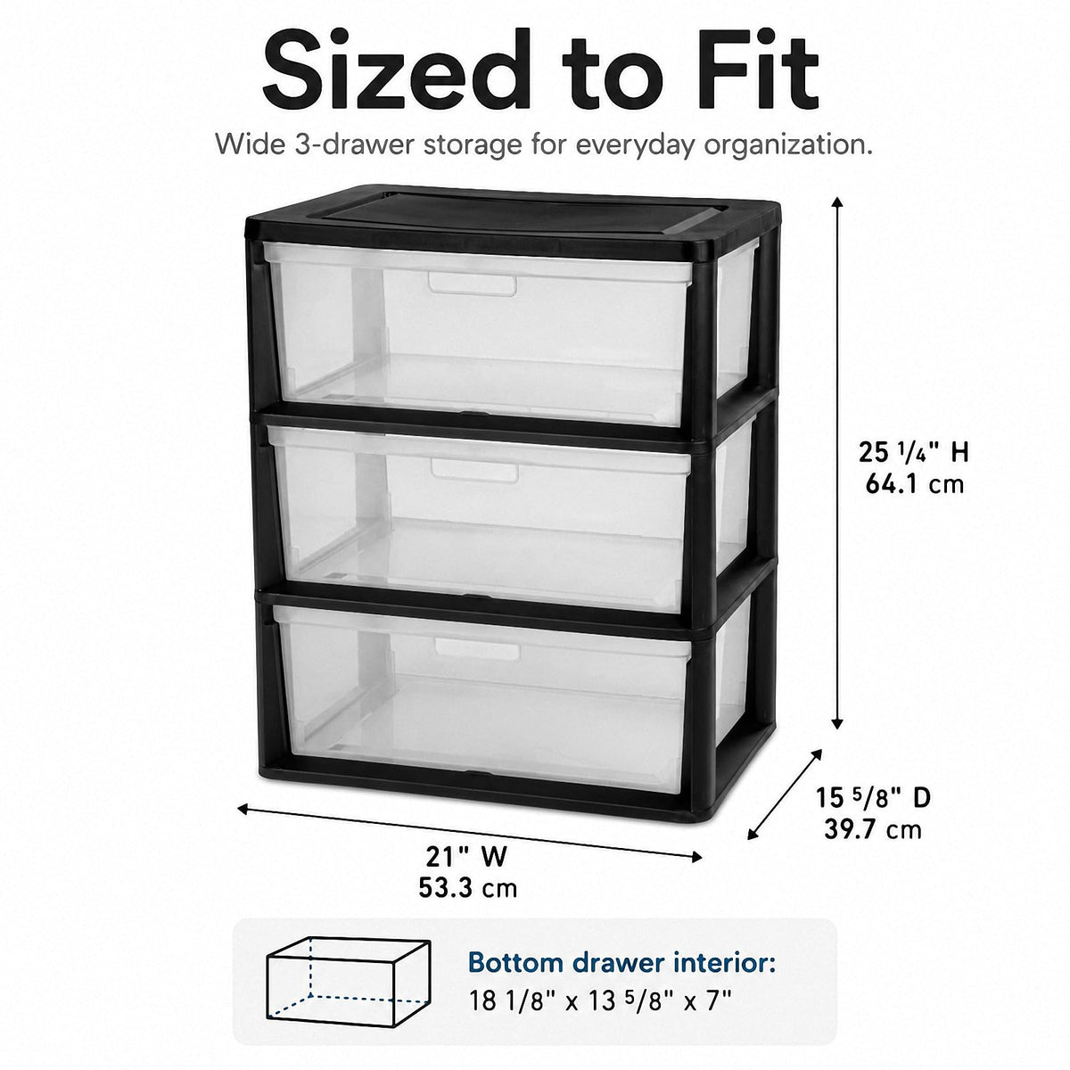 3 Drawer Plastic Storage Cart P969