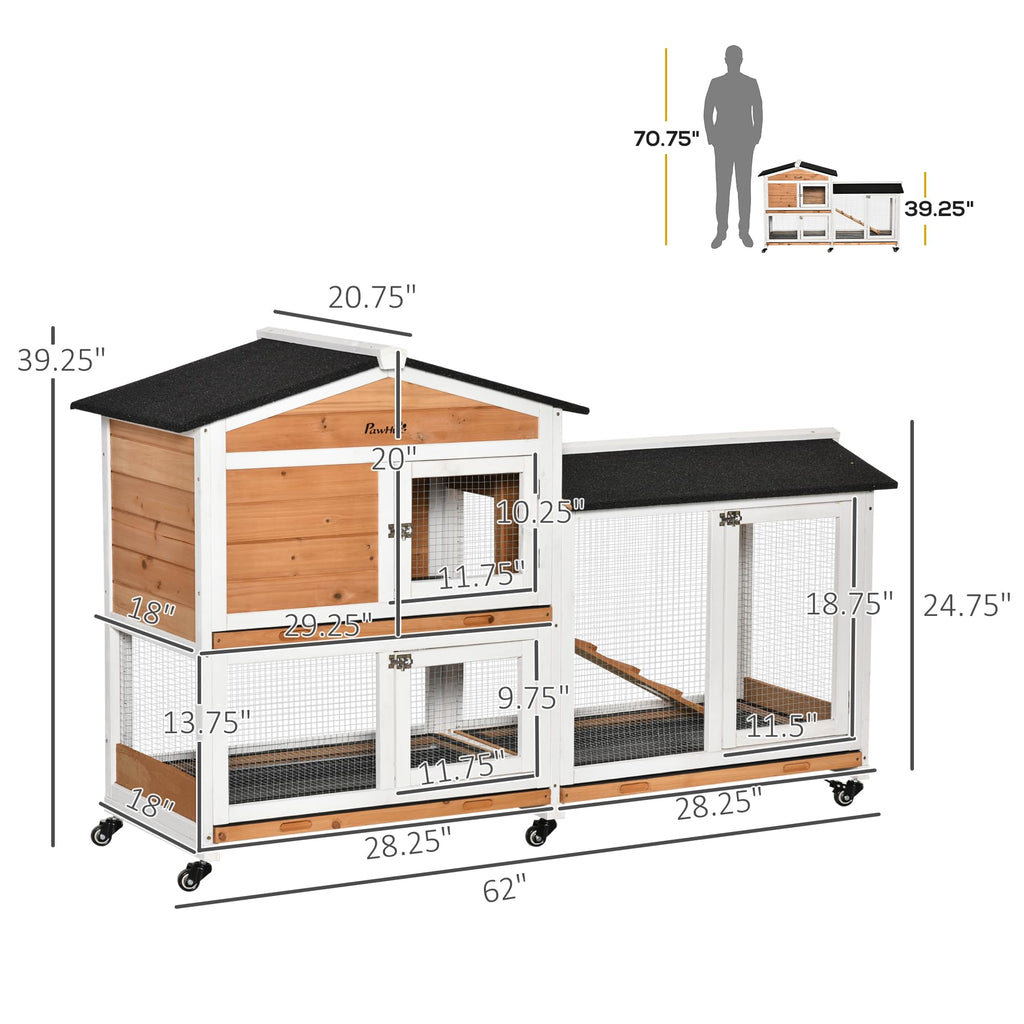 62" Rabbit Hutch with Wheels K3530