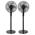 2 Pack Oscillating Pedestal Stand Fan, 12-Speed, 16", Black with Remote Control V66486