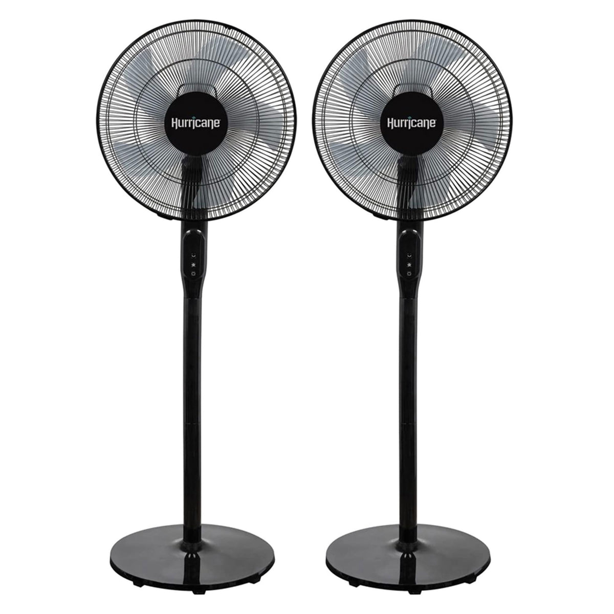 2 Pack Oscillating Pedestal Stand Fan, 12-Speed, 16", Black with Remote Control V66486