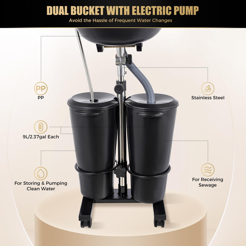 Portable Shampoo Basin Adjustable with Electric Pump V797901