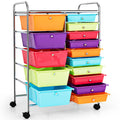 Multicolor 15 Drawer Rolling Storage Cart X19705
