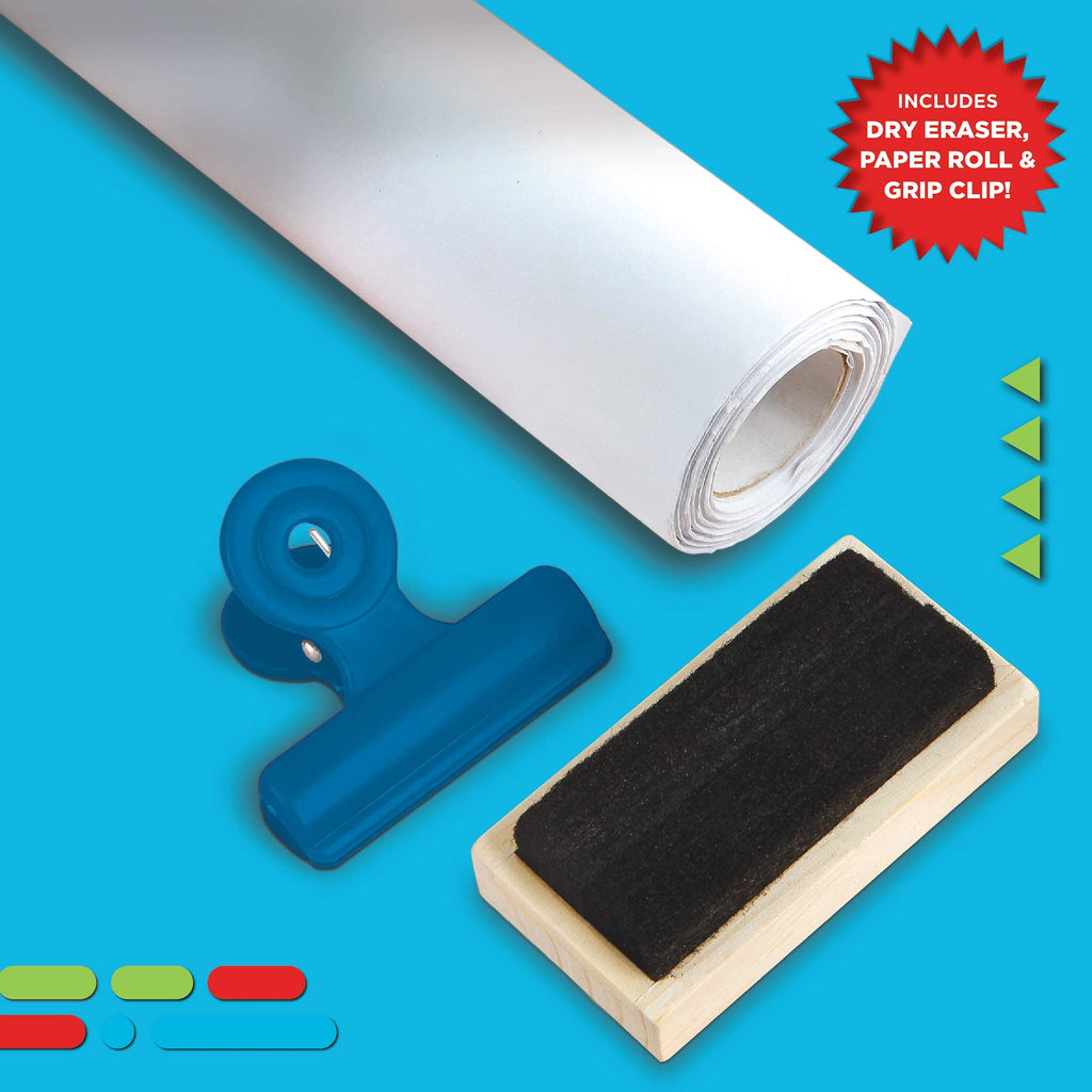 3-in-1 Tabletop Dry Erase Chalkboard Art Easel with Paper Roll Q503883
