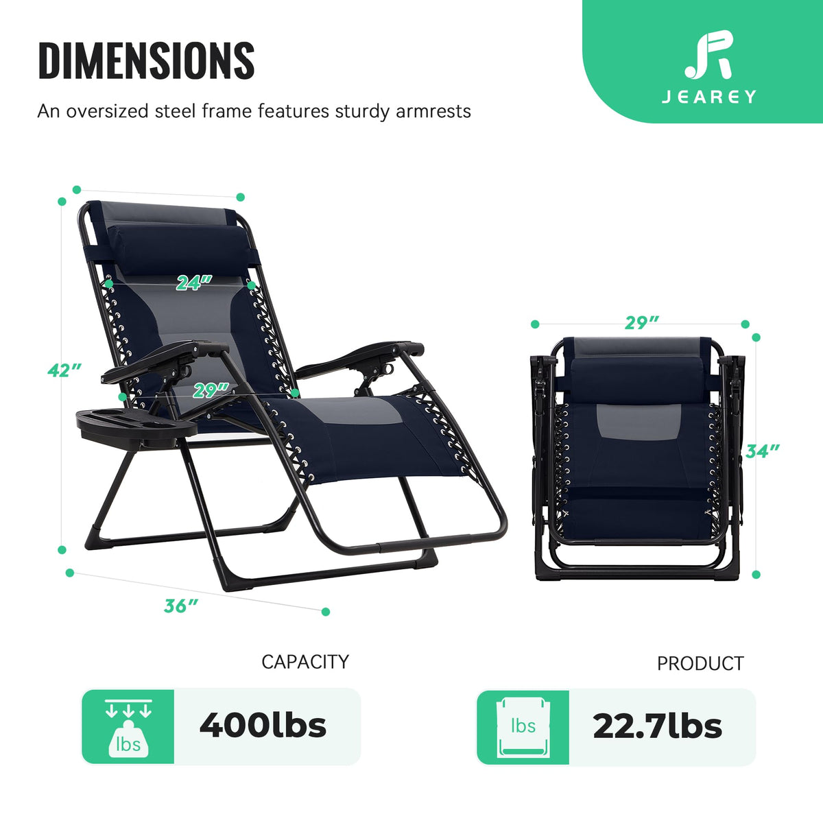 Oversized Zero Gravity Chairs Set of 2 D188