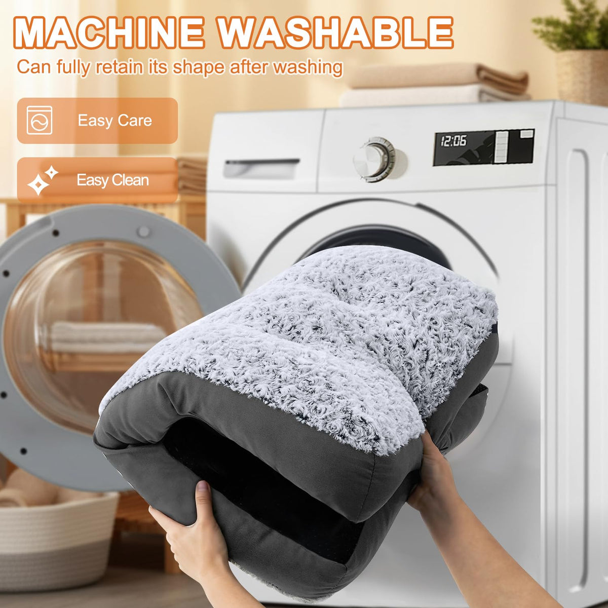 Washable Dog Bed 35 Inch Grey F653000