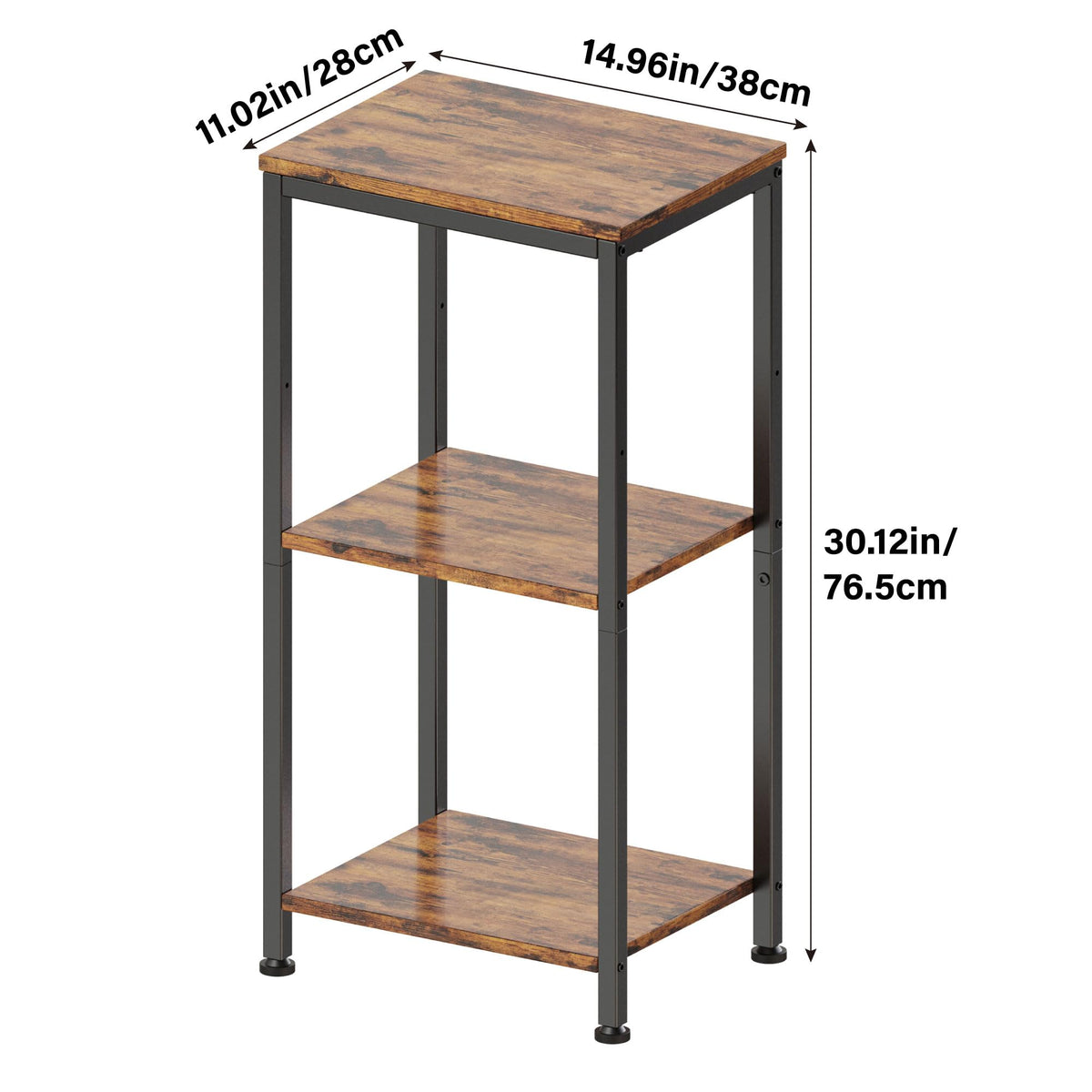 3 Tier End Table with Storage Shelves B3363