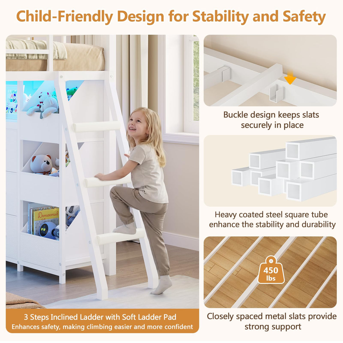 Twin Over Twin Bunk Bed with 6 Storage Drawers Y291541