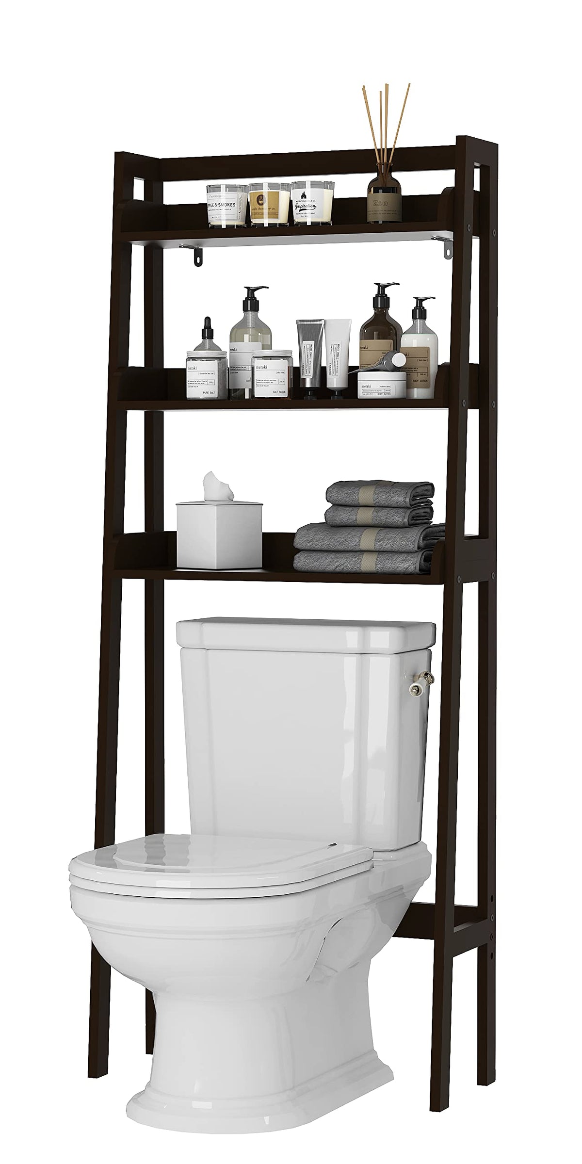 3-Tier Espresso Wood Bathroom Organizer R999