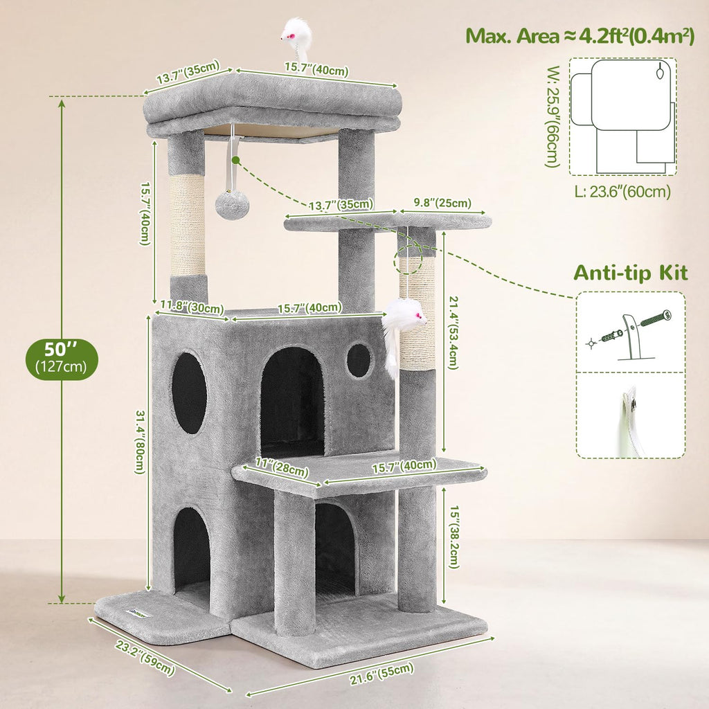Light Grey Cat Tree Tower W201249