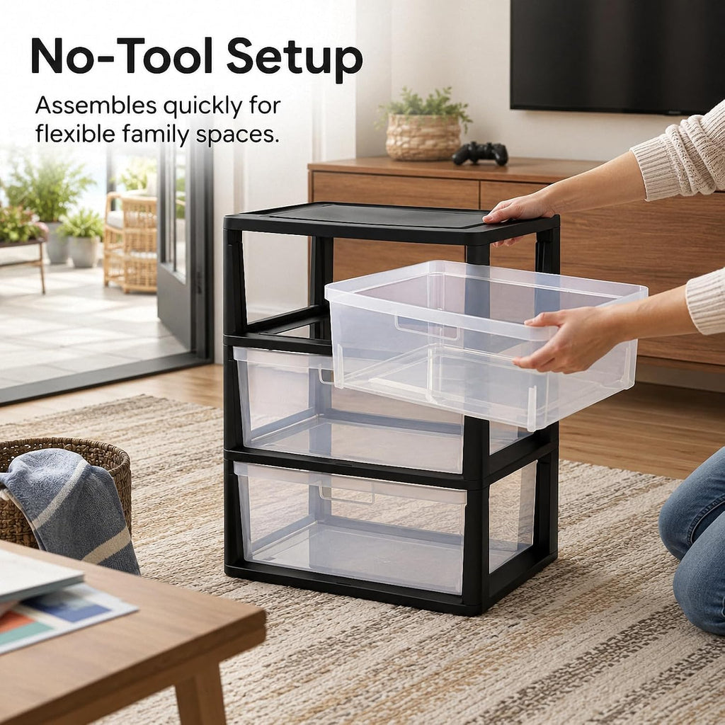 3 Drawer Plastic Storage Cart P969