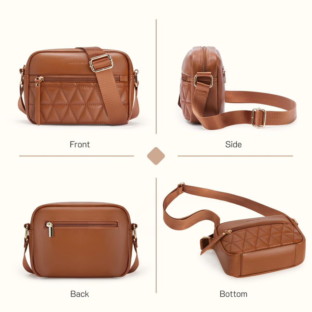 Quilted Crossbody Purse with Adjustable Strap H91032