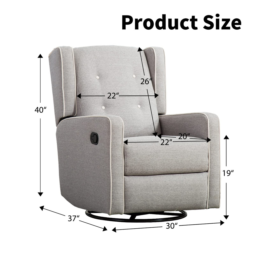 Grey Swivel Rocker Recliner Chair P69146