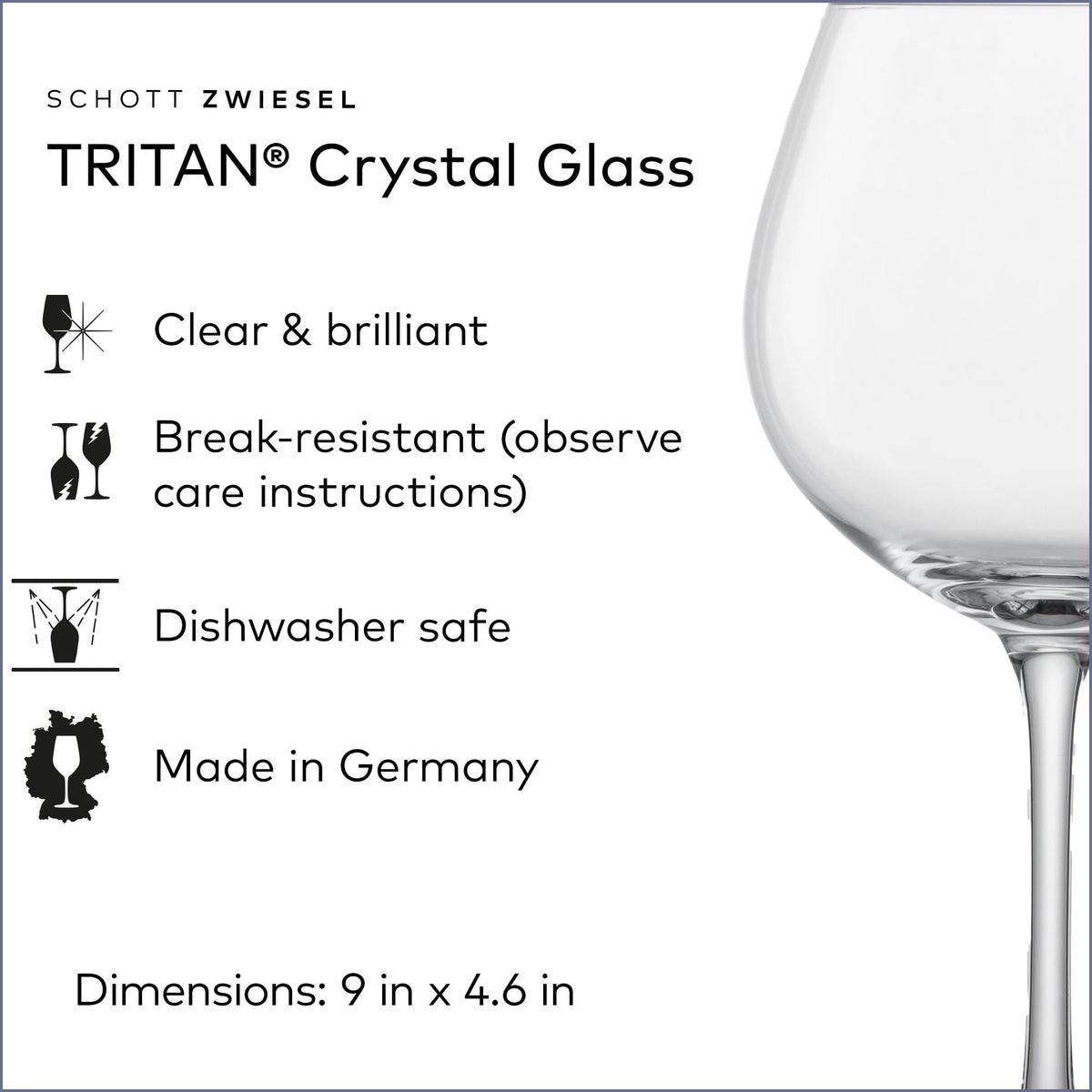 Red Wine Glass Set of 6 Dishwasher-Safe Tritan Crystal 27.5 Ounce F2391