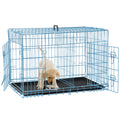 Folding Metal Dog Crate with Plastic Tray & Divider W2154