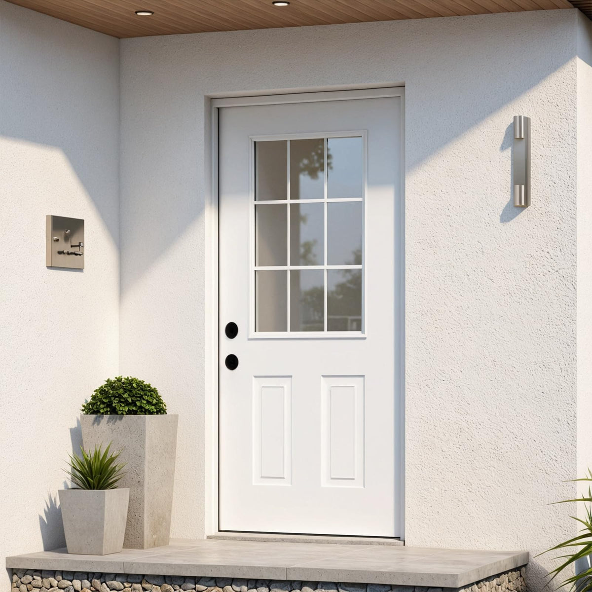 36 x 80 Fiberglass Entry Door with Vinyl Frame Low-E Glass Right Hand Inswing L794499