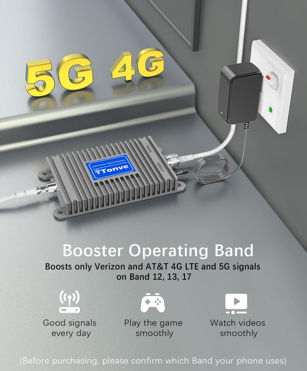 Cell Phone Signal Booster Kit with High Gain Antennas W660811