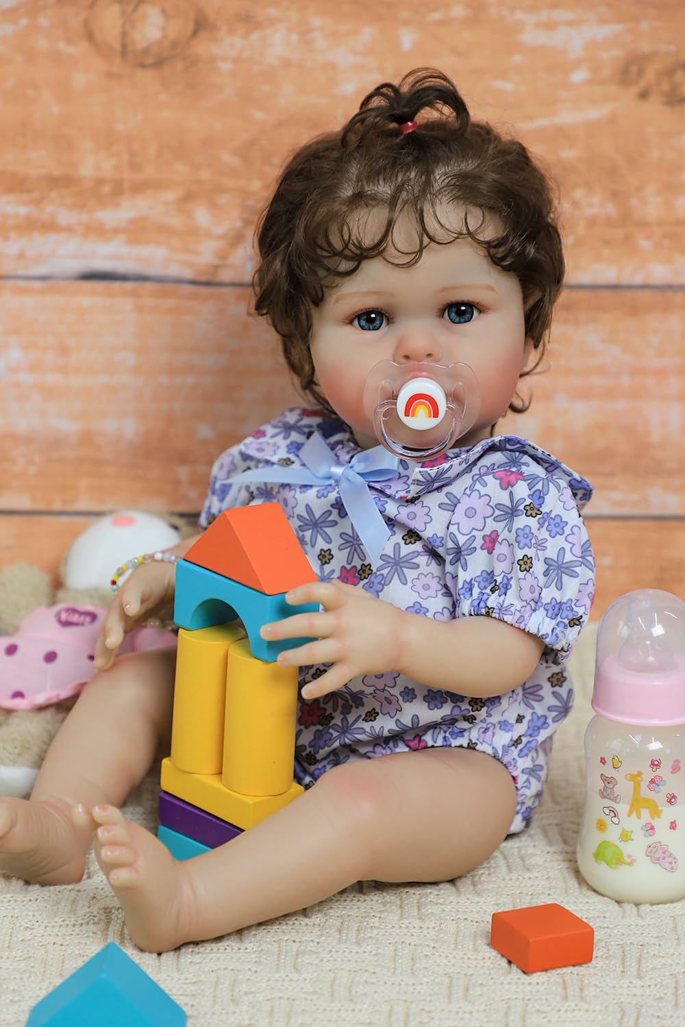 20 Inch Silicone Reborn Baby Doll with Curly Hair U155