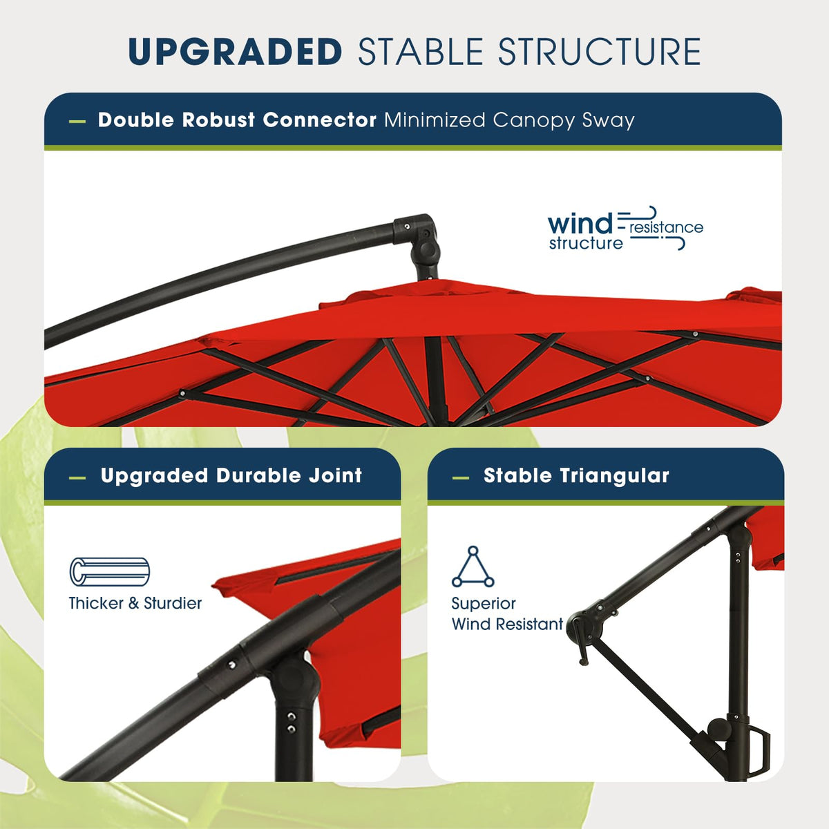 10ft Orange Red Offset Cantilever Patio Umbrella with Base S150