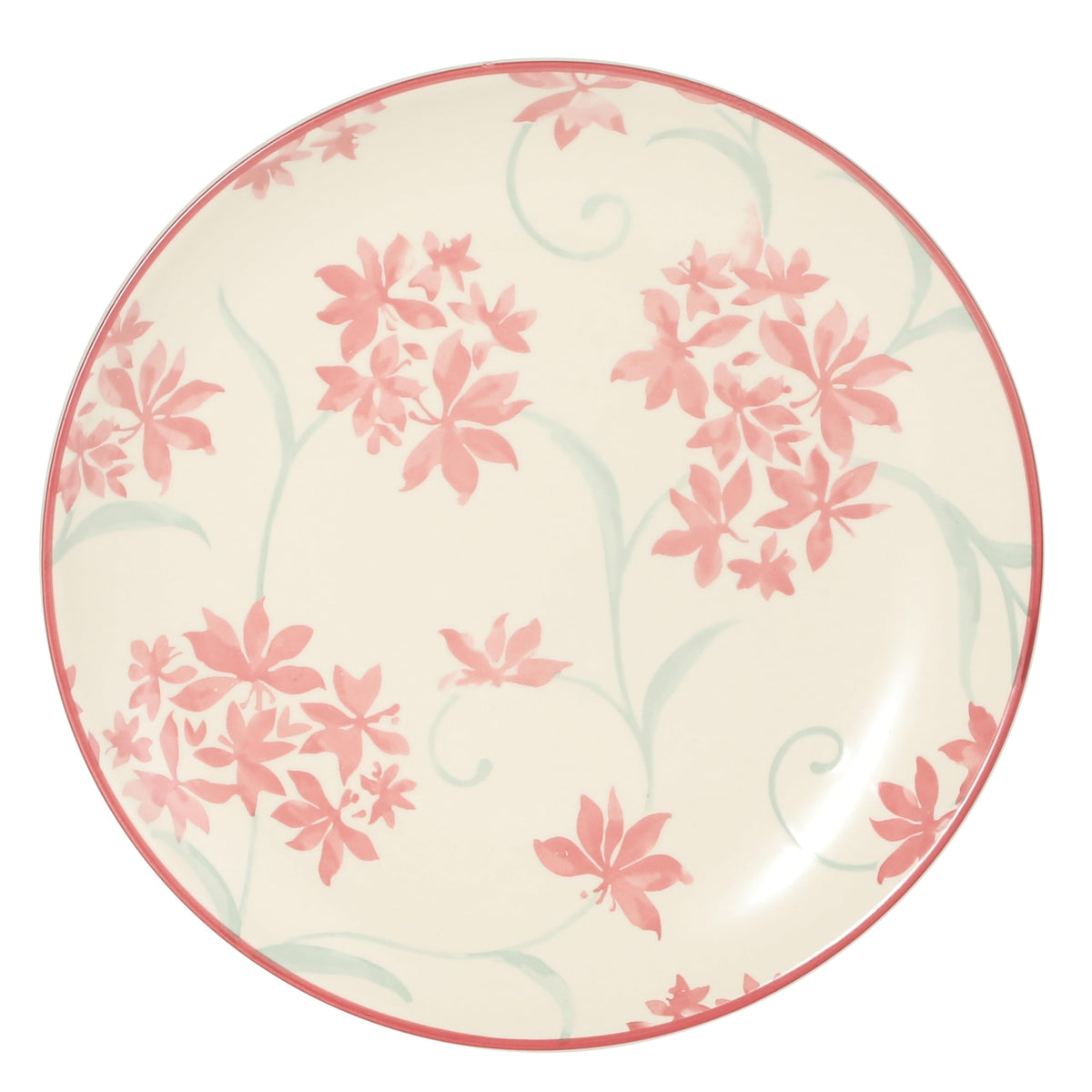 12-Piece Matte Stoneware Dinnerware Set with Pink Floral Pattern W84951