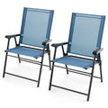 Blue Set of 2 Folding Sling Chairs E518