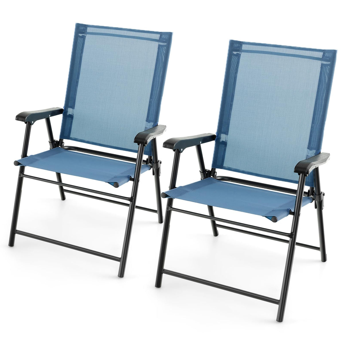 Blue Set of 2 Folding Sling Chairs E518