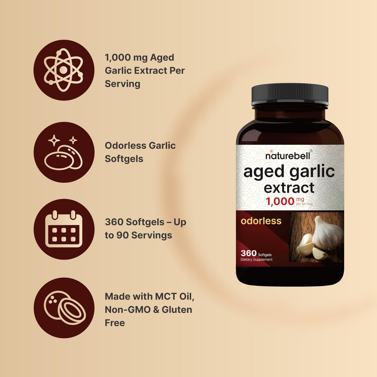 Aged Garlic Extract 1,000mg 360 Odorless Softgels L980048