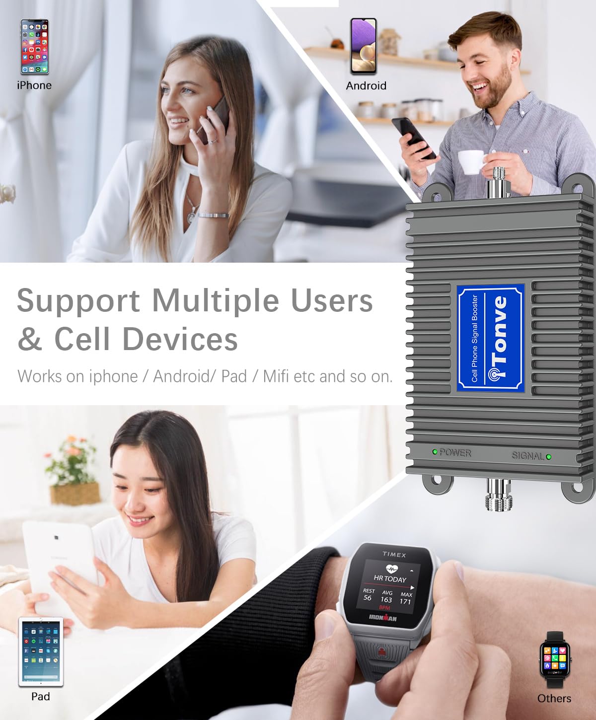 Cell Phone Signal Booster Kit with High Gain Antennas W660811