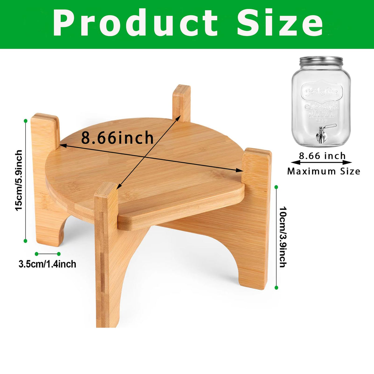 Bamboo Drink Dispenser Stand I4150