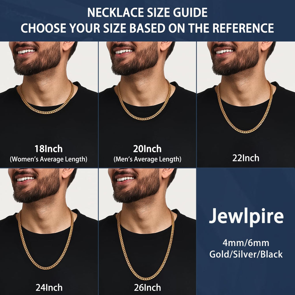 Cuban Link Chain Necklace 4mm 18K Gold Plated Stainless Steel G397655