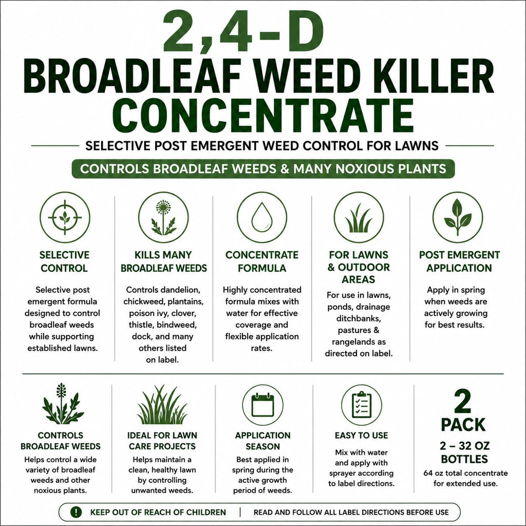 2,4-D Broadleaf Weed Killer Concentrate 32 oz 2 Pack Z438027