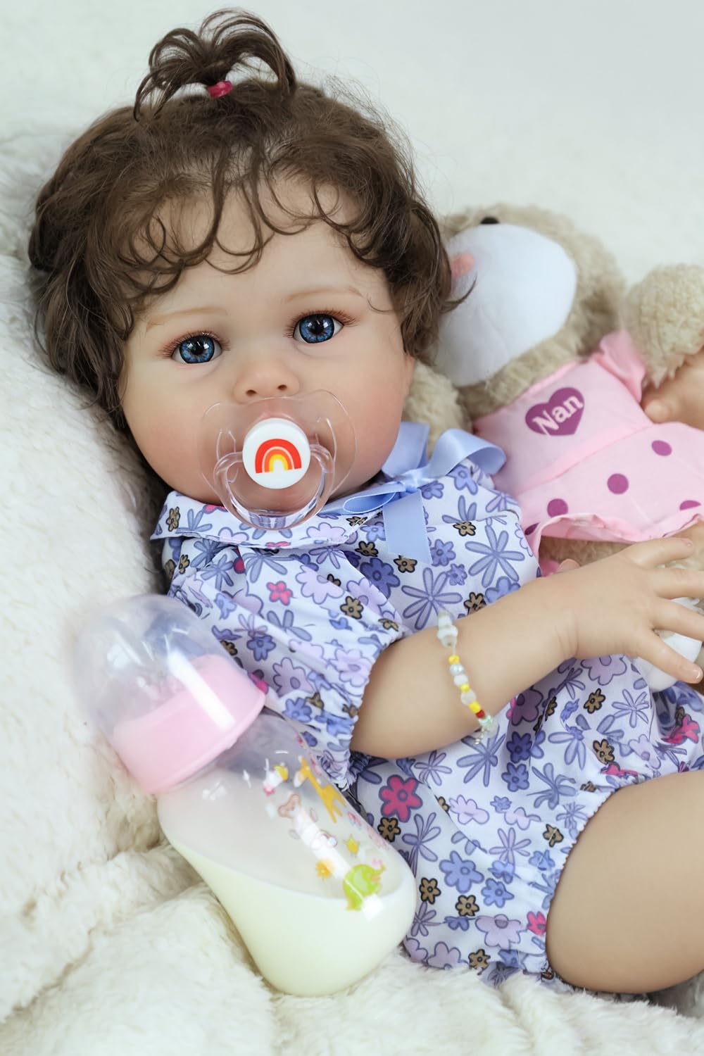 20 Inch Silicone Reborn Baby Doll with Curly Hair U155