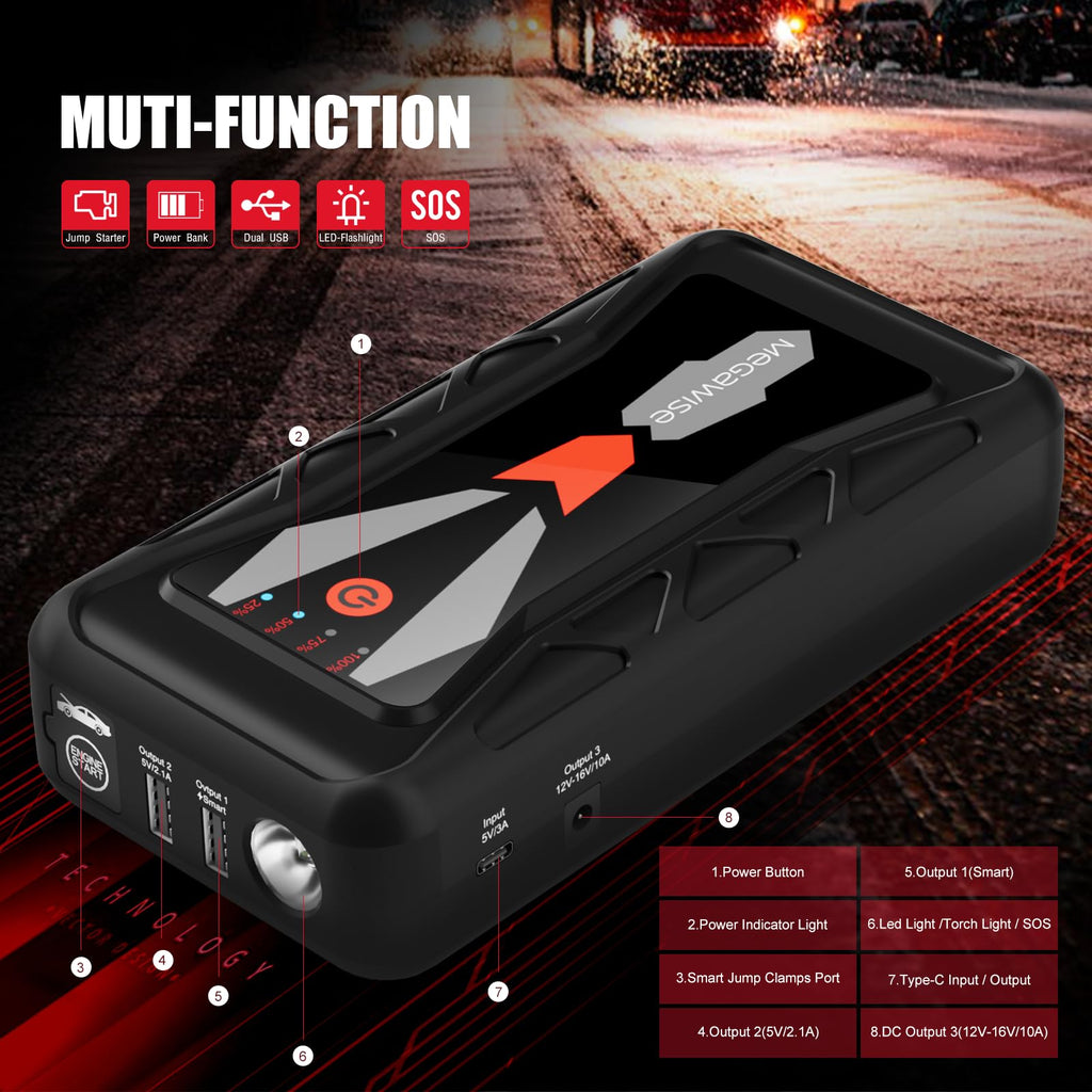 12V Car Jump Starter, 16800mAh J259523