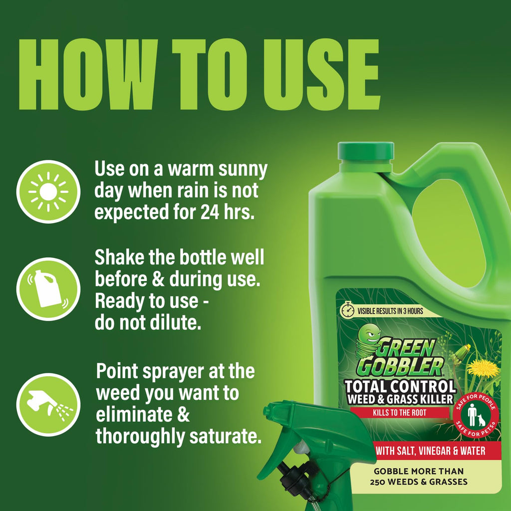 Natural Weed & Grass Killer Concentrated Salt & Vinegar 1 Gallon Trigger P96943
