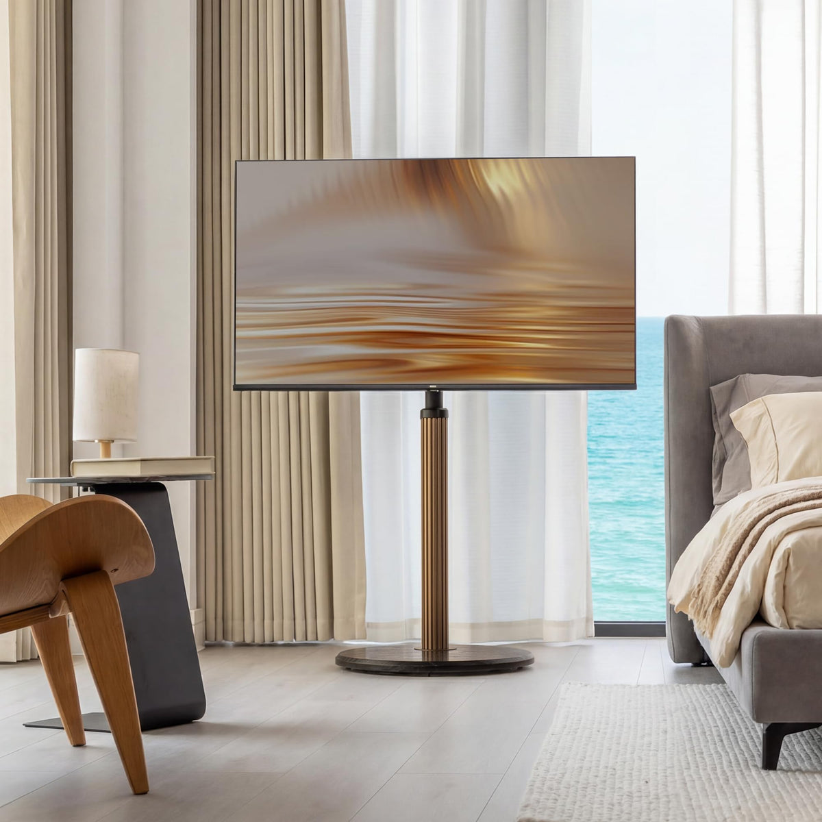 Aluminum Rolling TV Stand for 32-65 inch TVs W6717