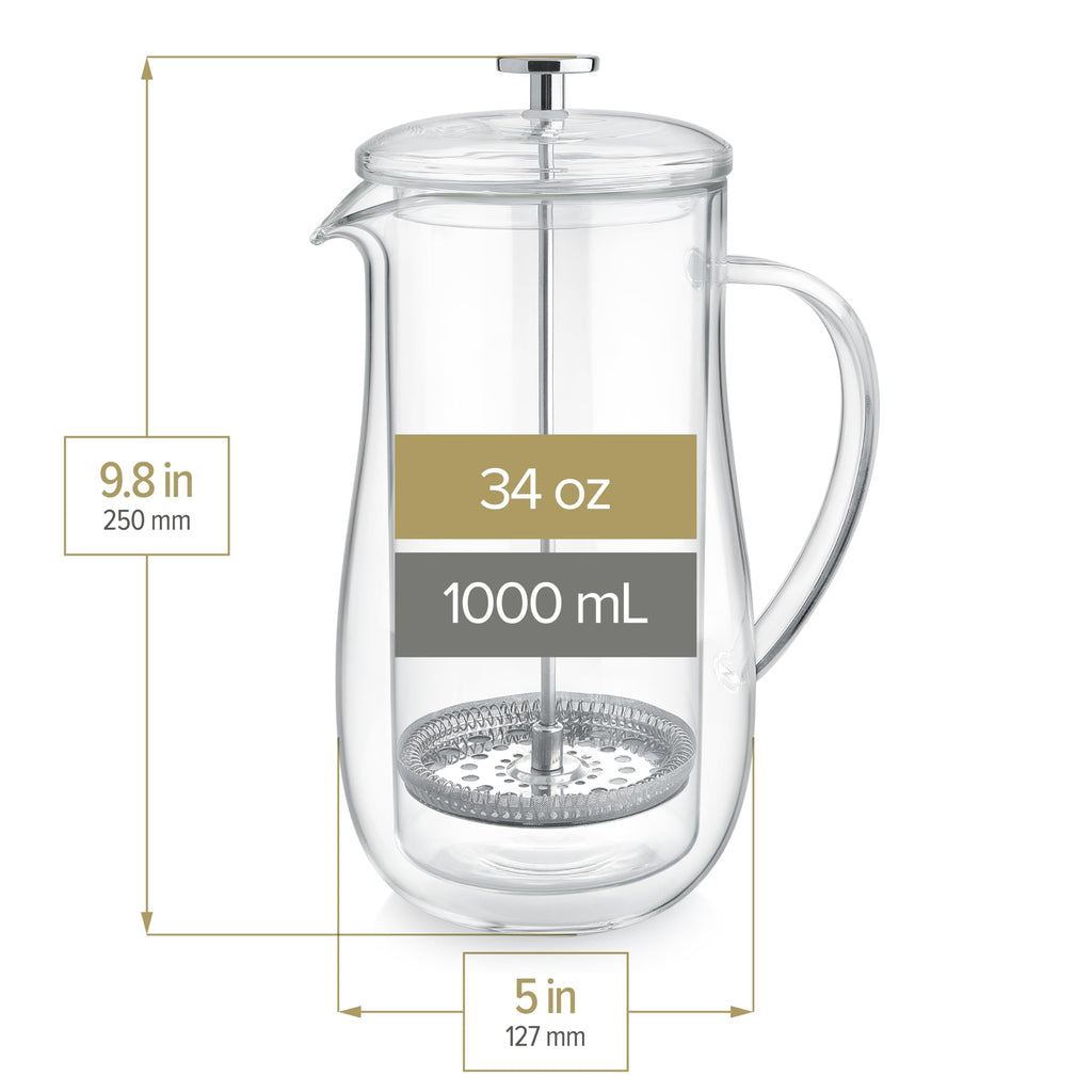 Double-Walled Glass French Press 34 oz X859230