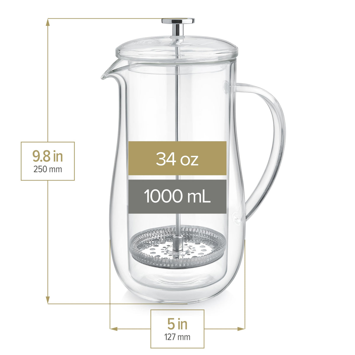 Double-Walled Glass French Press 34 oz X859230