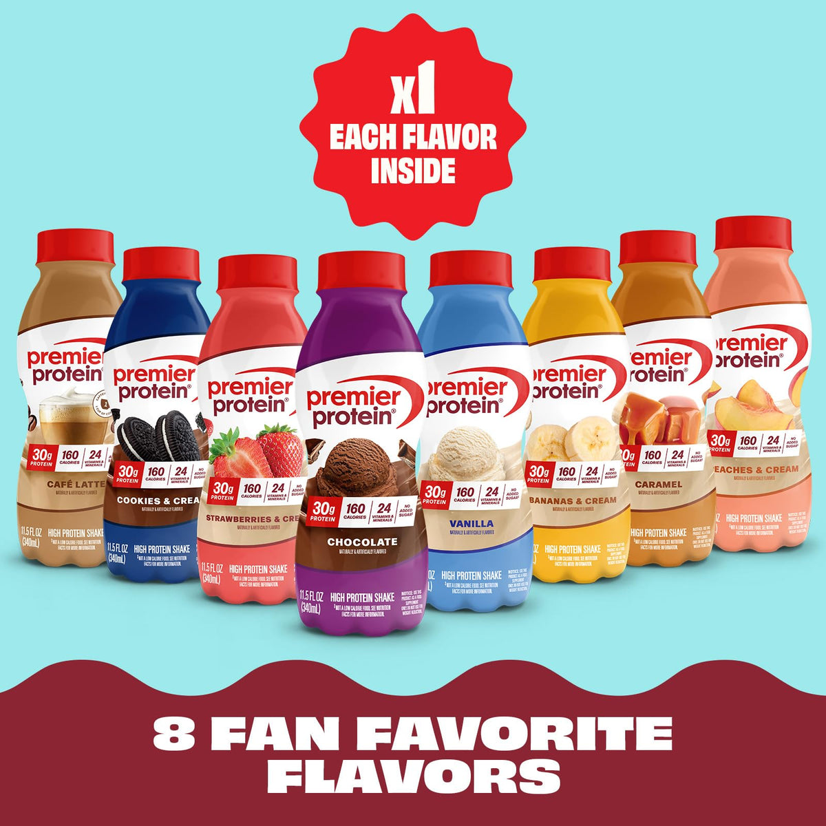 30g High Protein Shake 8 Flavor Variety Pack Y804