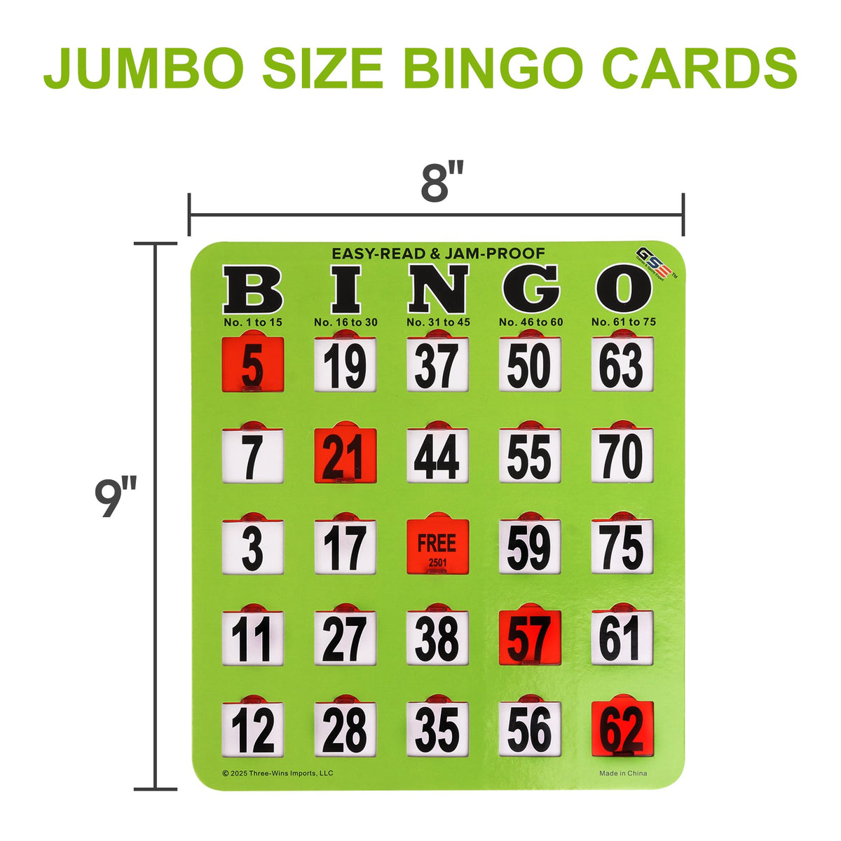 100-Pack Reusable Bingo Cards G338422