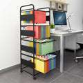 4-Tier Metal File Cart with Wheels S397