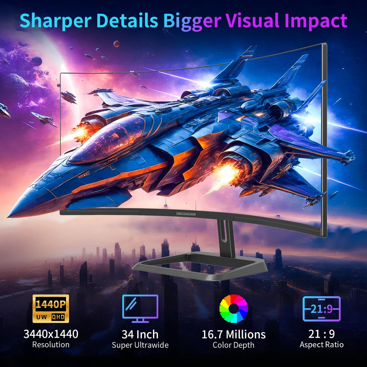 34” Curved Ultrawide Gaming Monitor 180Hz 3440×1440 S863450