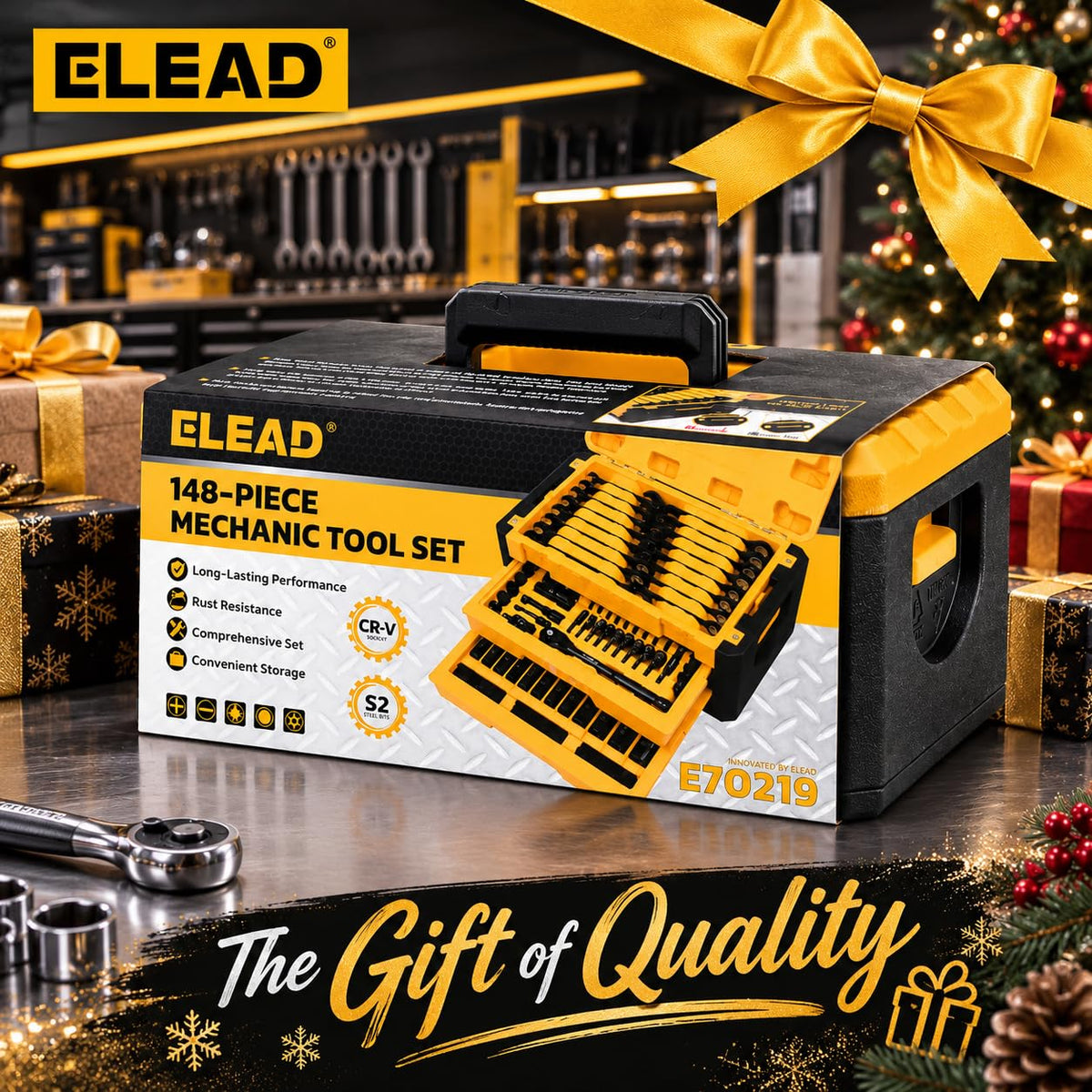 148-Piece SAE/Metric Mechanics Tool Set G8215