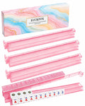 Pink Glitter Acrylic Mahjong Racks with Pushers Set of 4 C42829