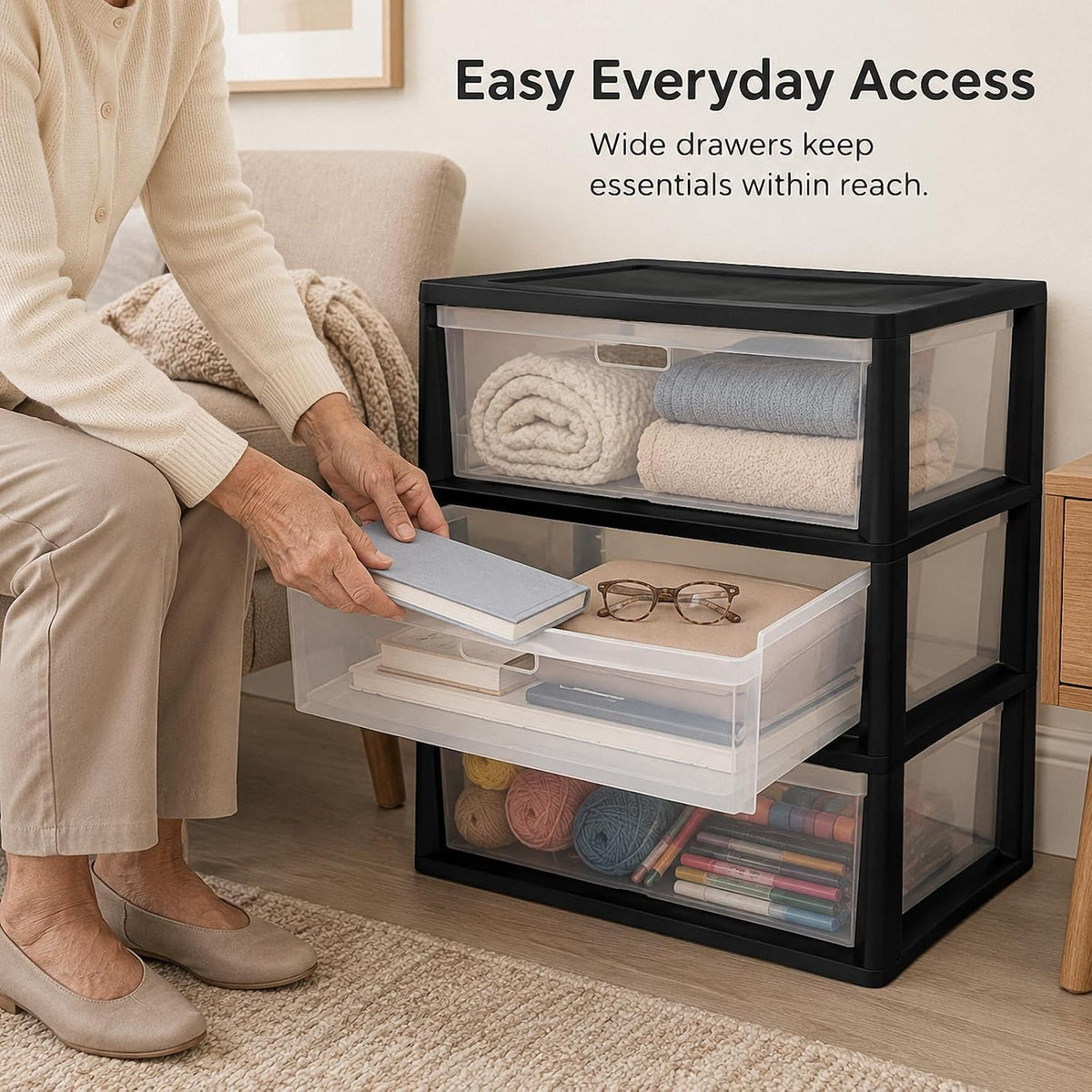 3 Drawer Plastic Storage Cart P969