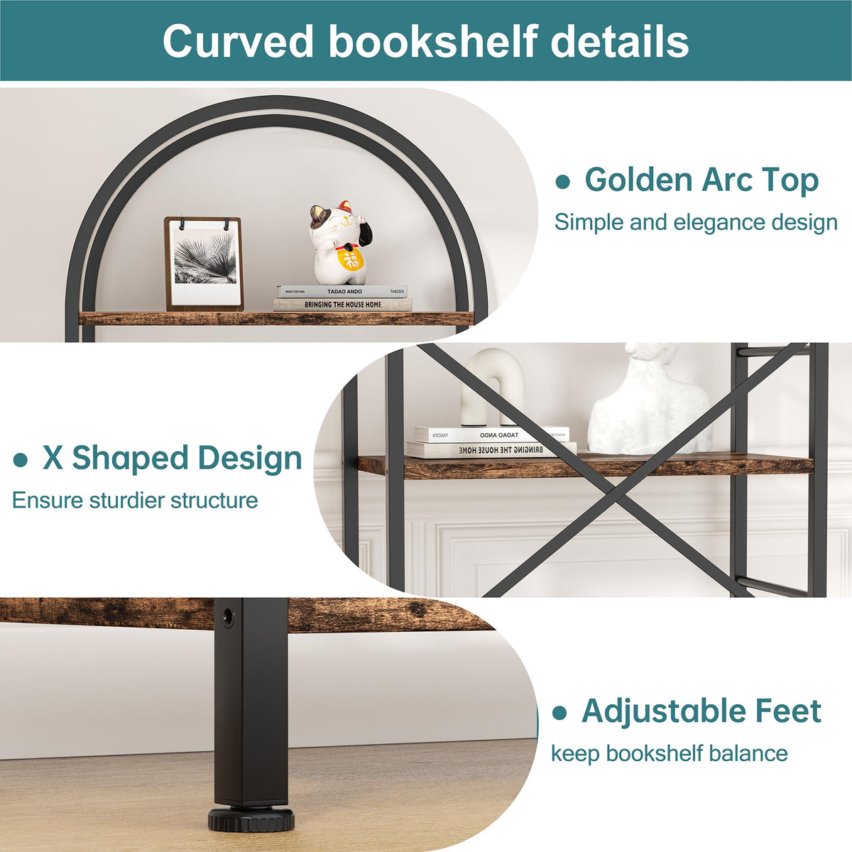 5 Tier Brown Bookshelf L753485