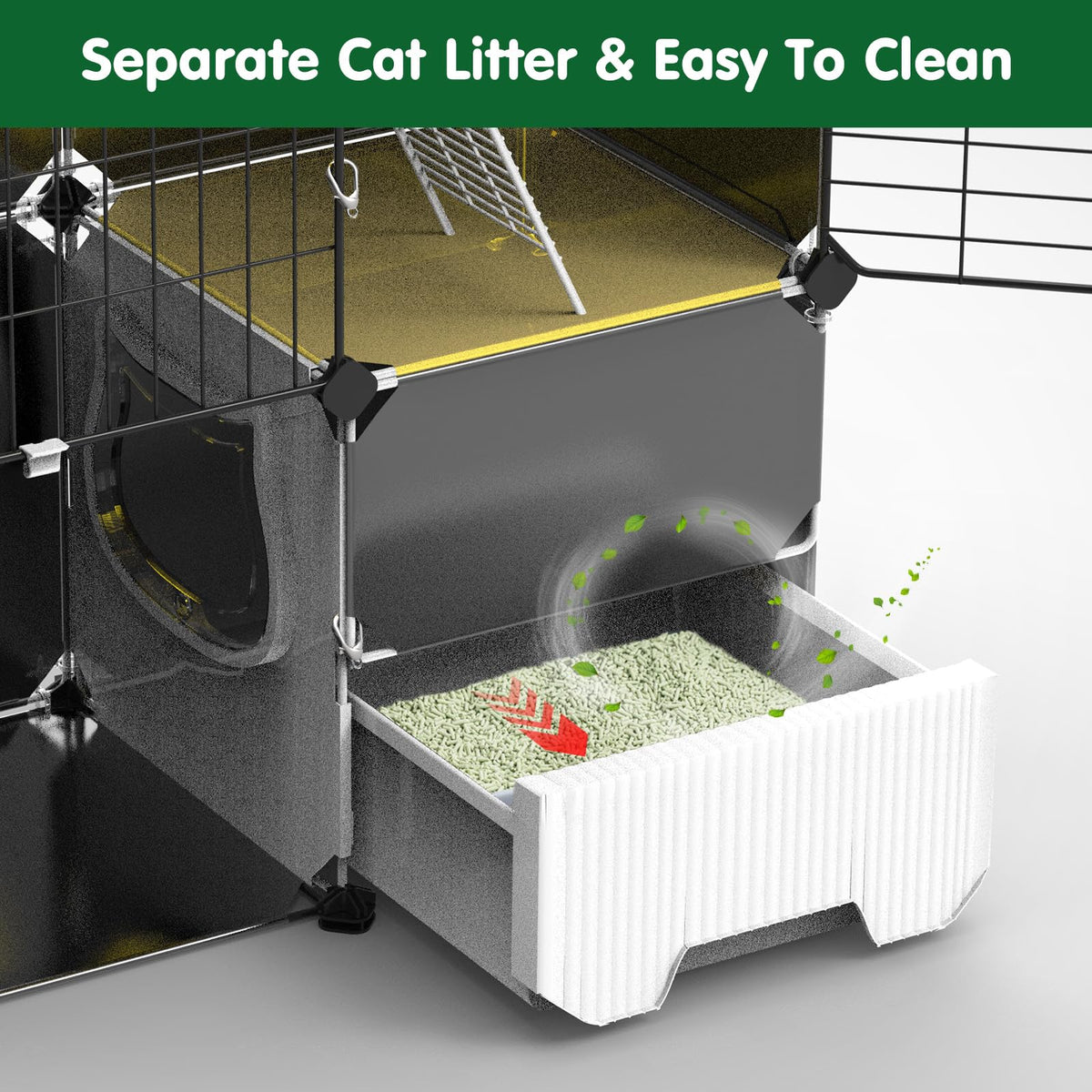 3-Tier Cat Cage with Litter Box V709
