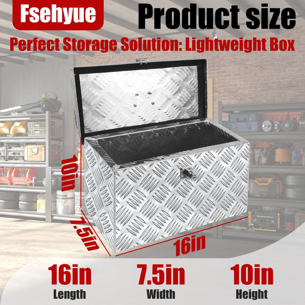 16 Inch Aluminum Waterproof Truck Tool Box with Lock and Keys R724