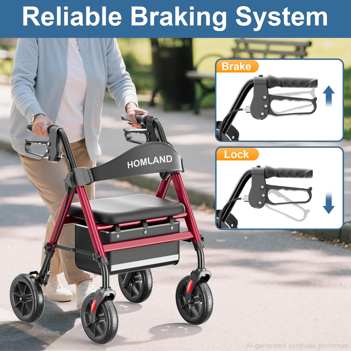 Foldable Walker with Seat, 17lb Lightweight I541