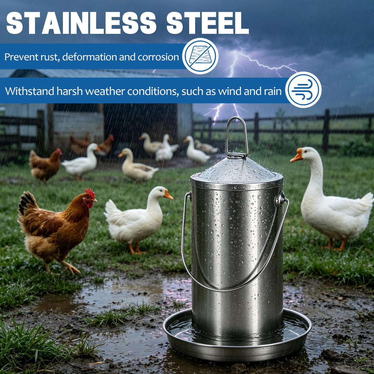 Stainless Steel Chicken Waterer M9878