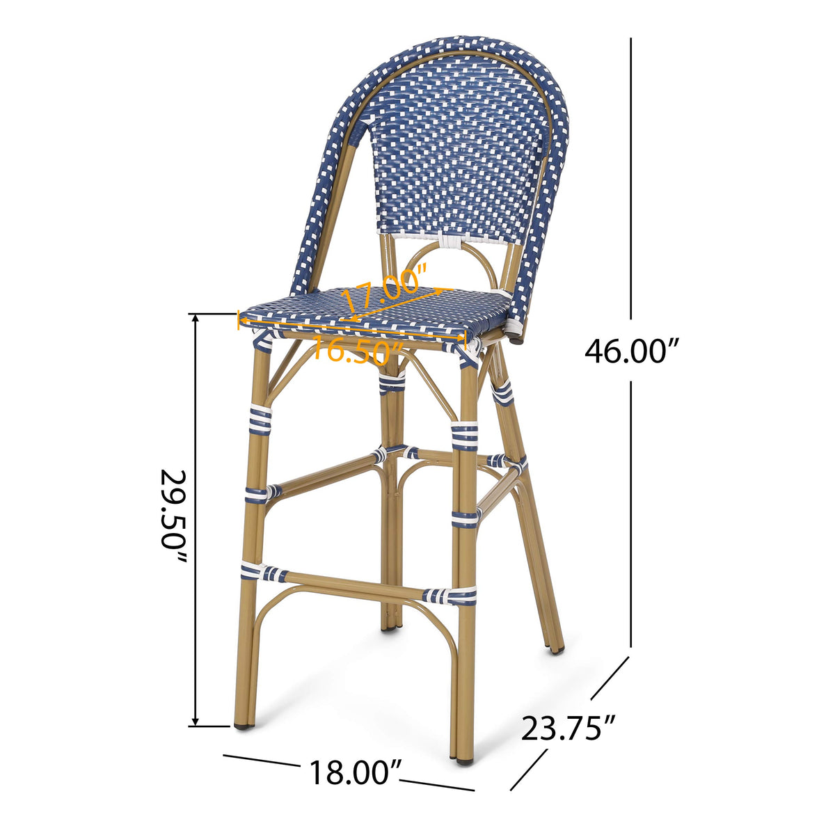 29.5" PE Rattan Bar Stool Set of 2 U457